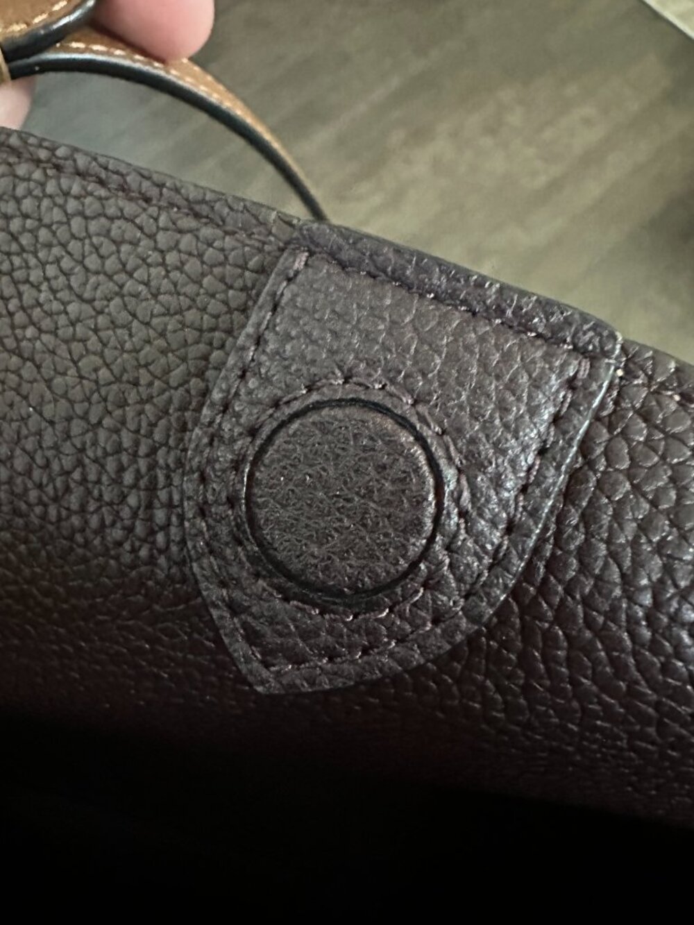Coach Plaza Brown Pebble Polished Leather Tote/Shoulder Bag #A2080-88341 - Picture 9 of 13